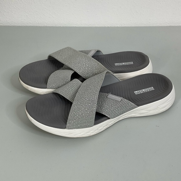 Skechers On the Go 600 Glistening Slide Sandals Size 9 - Picture 3 of 8